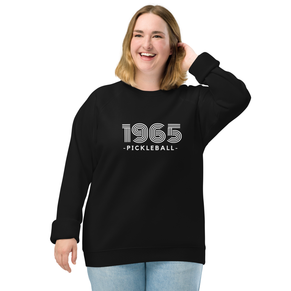Retro 1965 Pickleball Unisex organic raglan sweatshirt